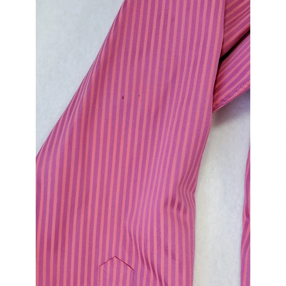 Robert Graham Dress Shirt L Pink Stripe Long Sleeve‎ Button Up